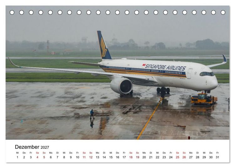 Produktbild: Singapore Airlines - Die ganze Flotte (Tischkalender 2027 DIN A5 quer), CALVENDO Monatskalender