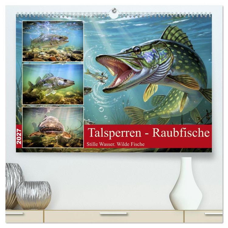 Produktbild: Talsperren - Raubfische (hochwertiger Premium Wandkalender 2027 DIN A2 quer), Kunstdruck in Hochglanz