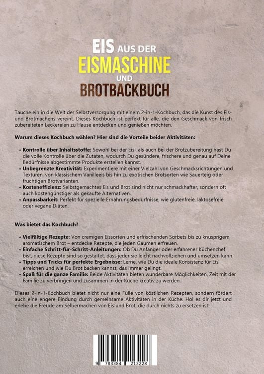 Produktbild: Eis aus der Eismaschine und Brotbackbuch
