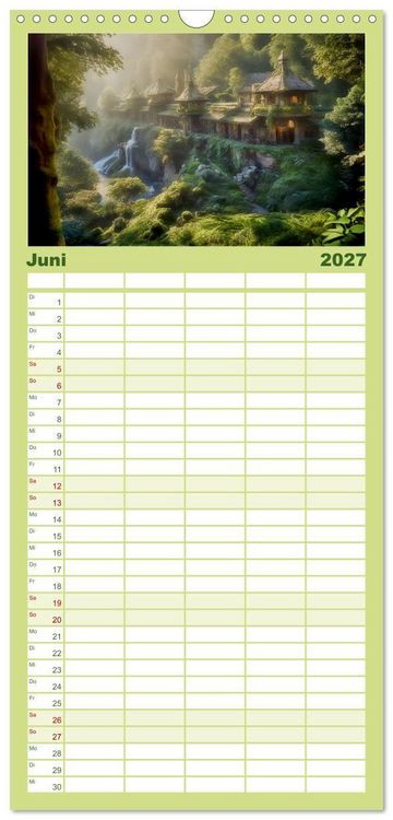 Produktbild: Familienplaner 2027 - Im Reich der Elben mit 5 Spalten (Wandkalender, 21 x 45 cm) CALVENDO
