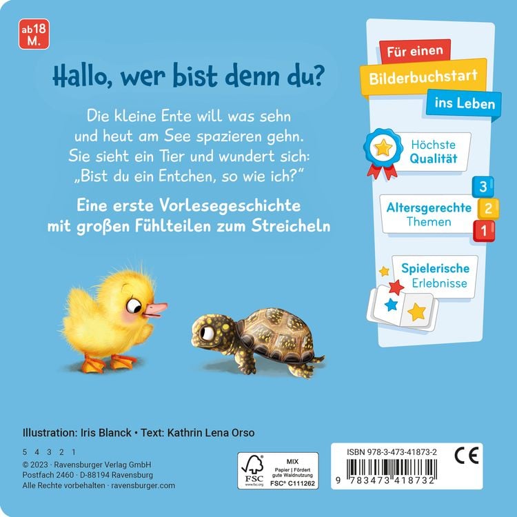 Produktbild: Mein erstes Vorlese-F&uuml;hlbuch - Bist du eine Ente?