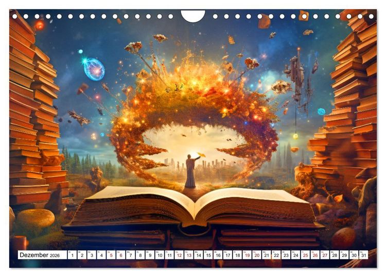 Produktbild: Mystische Welten - Mit B&uuml;chern die Grenzen der Phantasie erweitern (Wandkalender 2026 DIN A4 quer), CALVENDO Monatskalender