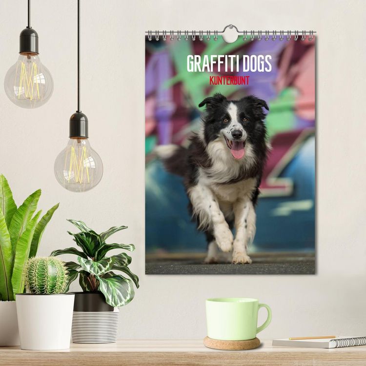 Produktbild: Graffiti Dogs Kunterbunt (Wandkalender 2026 DIN A4 hoch), CALVENDO Monatskalender