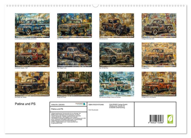 Produktbild: Patina und PS (hochwertiger Premium Wandkalender 2027 DIN A2 quer), Kunstdruck in Hochglanz