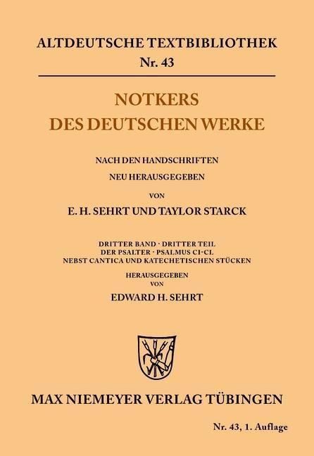 Produktbild: Notkers des Deutschen Werke