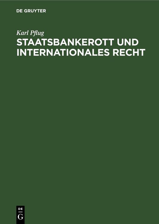 Produktbild: Staatsbankerott und internationales Recht