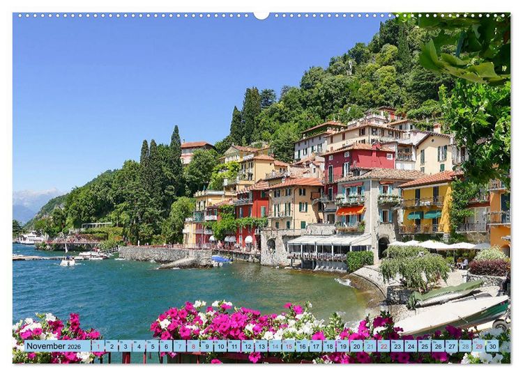 Produktbild: Italiens romantische Seen (hochwertiger Premium Wandkalender 2026 DIN A2 quer), Kunstdruck in Hochglanz