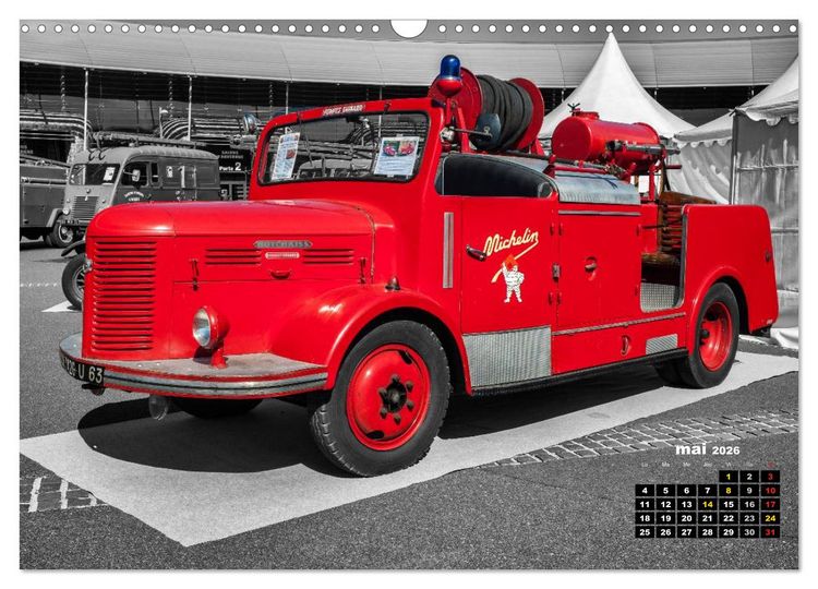 Produktbild: V&Eacute;HICULES de POMPIERS VINTAGE (Calendrier mural 2026 DIN A3 vertical), CALVENDO calendrier mensuel