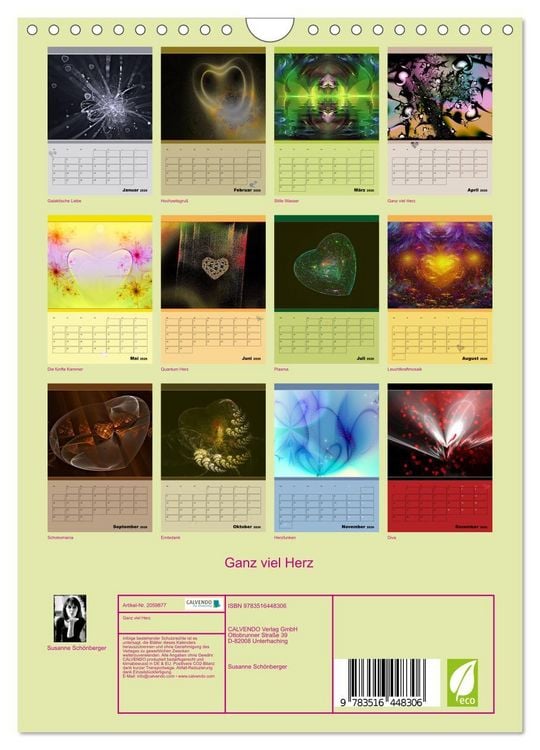 Produktbild: Ganz viel Herz (Wandkalender 2026 DIN A4 hoch), CALVENDO Monatskalender