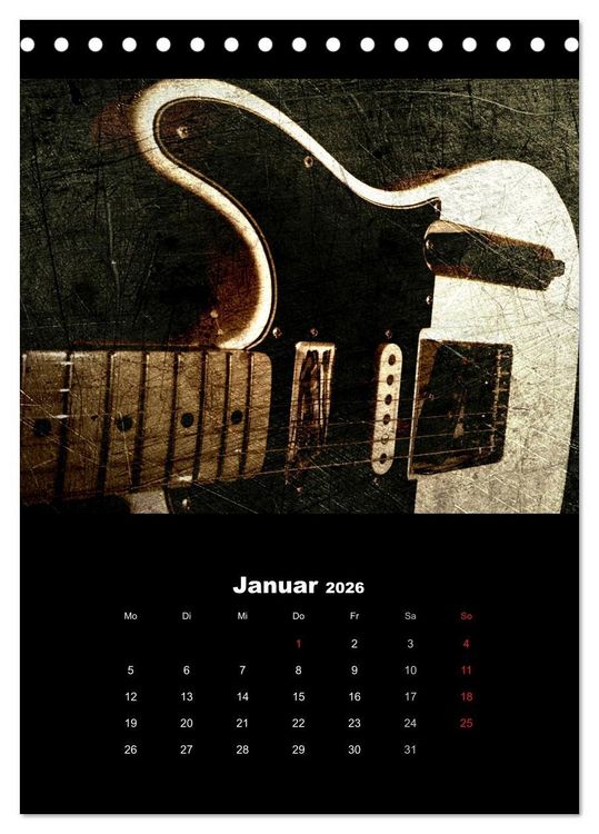 Produktbild: Vintage Gitarren (Tischkalender 2026 DIN A5 hoch), CALVENDO Monatskalender