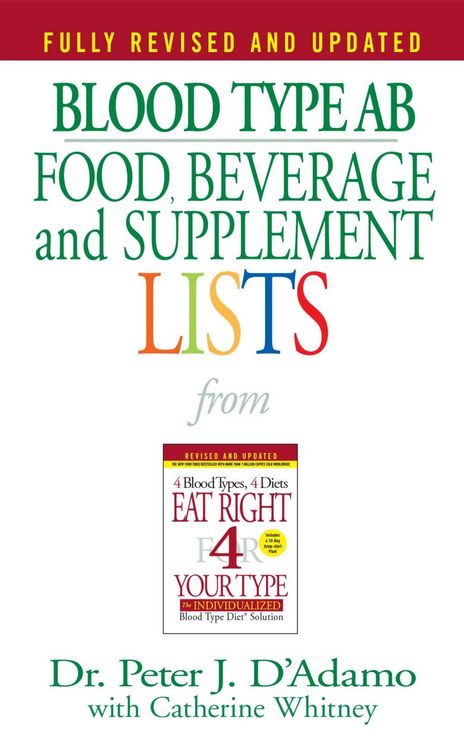 Produktbild: Blood Type AB Food, Beverage and Supplement Lists