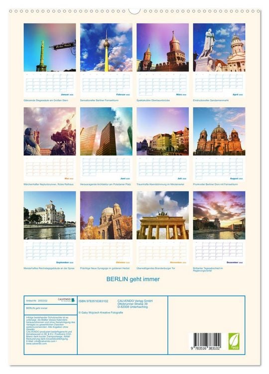 Produktbild: BERLIN geht immer (hochwertiger Premium Wandkalender 2026 DIN A2 hoch), Kunstdruck in Hochglanz