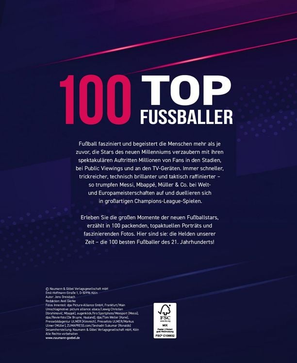 Produktbild: 100 Top-Fu&szlig;baller - Die besten Spieler des 21. Jahrhunderts
