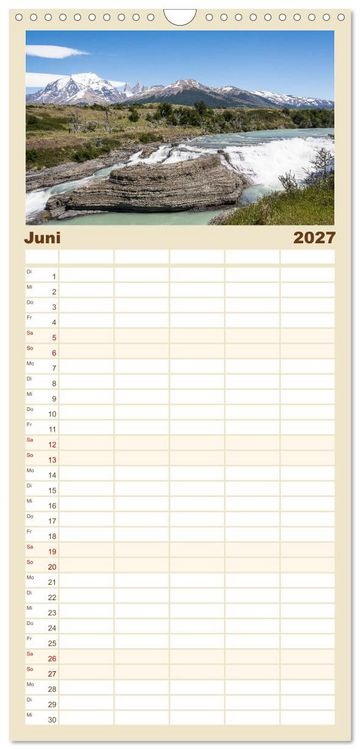 Produktbild: Familienplaner 2027 - Patagonien - Eine Landschaft der Kontraste mit 5 Spalten (Wandkalender, 21 x 45 cm) CALVENDO