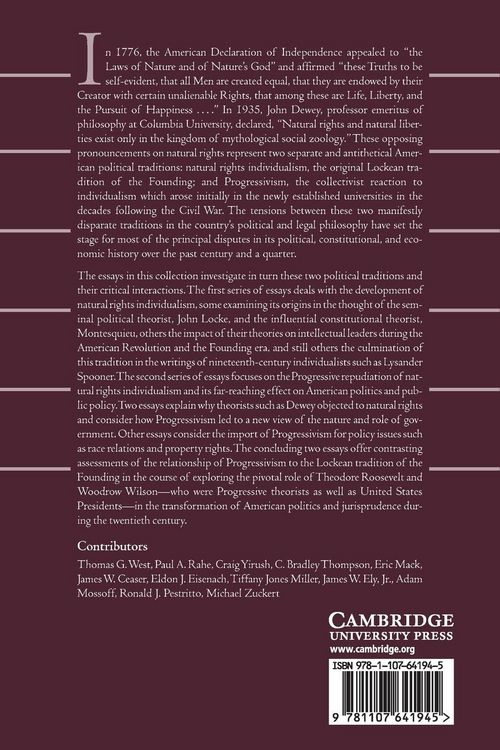 Produktbild: Natural Rights Individualism and Progressivism in American Political Philosophy