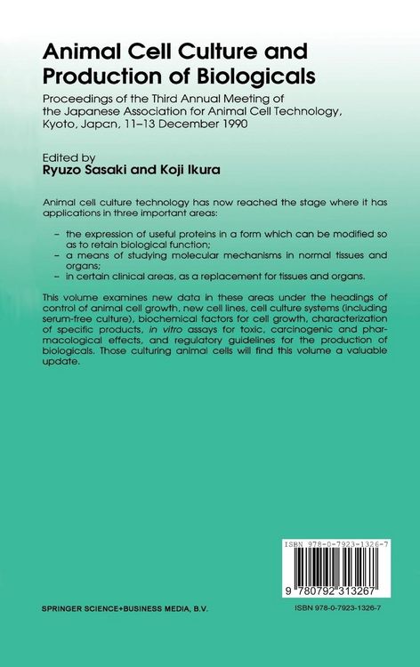 Produktbild: Animal Cell Culture and Production of Biologicals