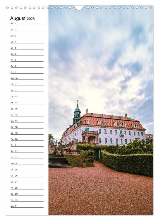 Produktbild: Sachsens Burgen und Schl&ouml;sser - Beschreibbarer Kalender mit Ortsangaben (Wandkalender 2026 DIN A3 hoch), CALVENDO Monatskalender