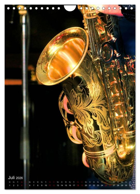 Produktbild: Saxophon live (Wandkalender 2026 DIN A4 hoch), CALVENDO Monatskalender