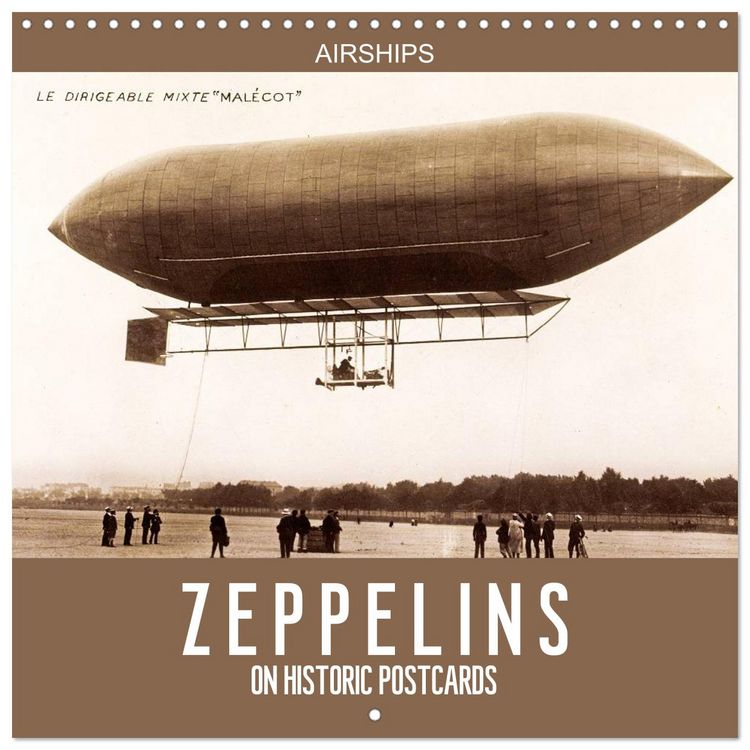 Produktbild: Airships &ndash; Zeppelins on historic postcards (Wall Calendar 2026 12 &times; 12 Inch) CALVENDO 12 Month Wall Calendar