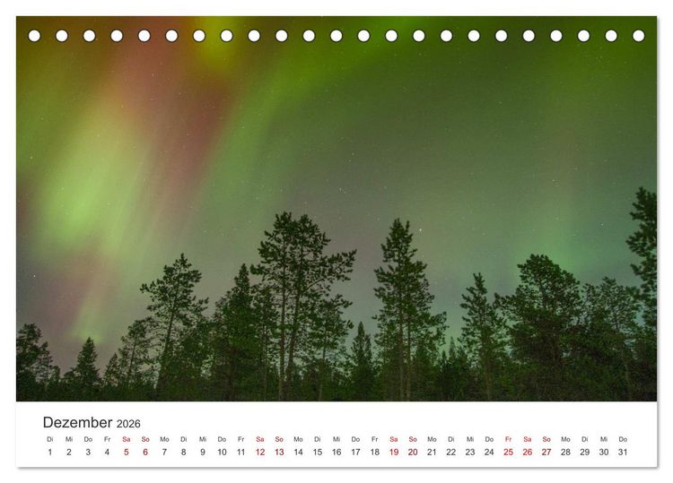 Produktbild: Polarlichter - Einzigartige Himmelsph&auml;nomene im Norden (Tischkalender 2026 DIN A5 quer), CALVENDO Monatskalender