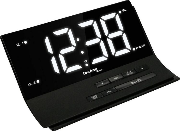 Technoline WT469 Radiowecker Mit 2 Weckern & Schlummerfunktion - Quarzuhr Mit Lautstärkeregler