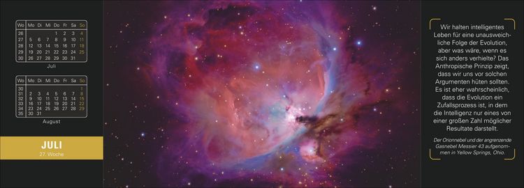 Produktbild: Stephen Hawking Universum Premium-Tischplaner 2027 - Wochenkalender mit 53 Bildern und Zitaten