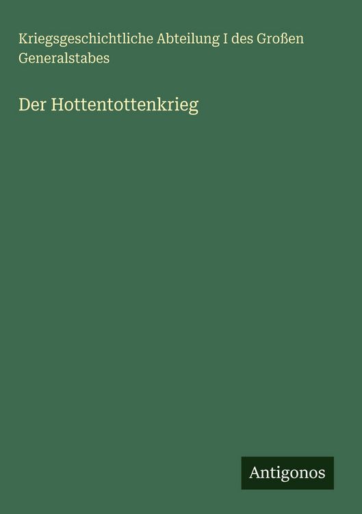 Produktbild: Der Hottentottenkrieg