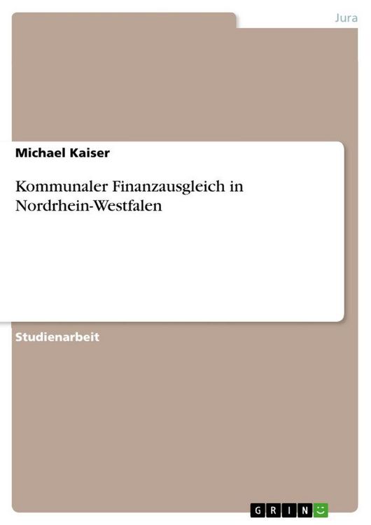 Produktbild: Kommunaler Finanzausgleich in Nordrhein-Westfalen