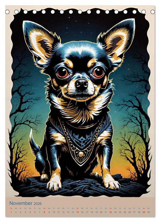 Produktbild: Chihuahuas. Kunstvolle Portr&auml;ts der kleinen Hunde (Tischkalender 2026 DIN A5 hoch), CALVENDO Monatskalender