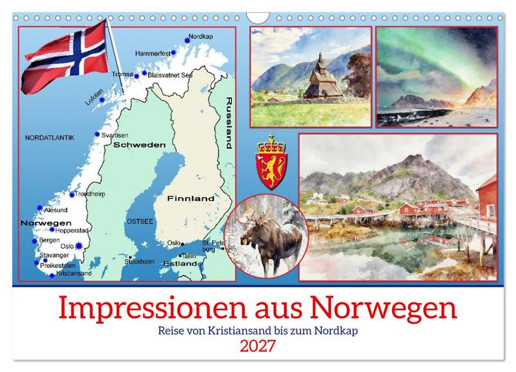 Produktbild: Impressionen aus Norwegen (Wandkalender 2027 DIN A3 quer), CALVENDO Monatskalender