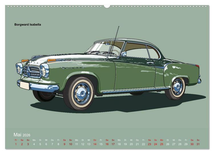 Produktbild: Made in Germany - Illustrationen deutscher Oldtimer (Wandkalender 2026 DIN A2 quer), CALVENDO Monatskalender