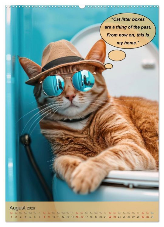 Produktbild: Animals on toilet makes you smile (High Quality Premium Wall Calendar 2026 DIN A2 portrait),CALVENDO 12 Month Wall Calendar