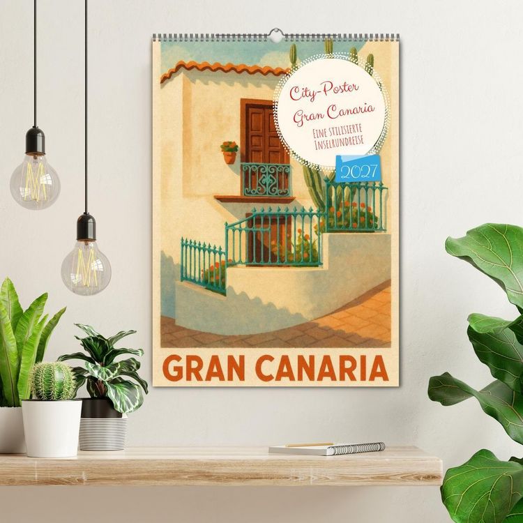 Produktbild: City Poster Gran Canaria (Wandkalender 2027 DIN A2 hoch), CALVENDO Monatskalender