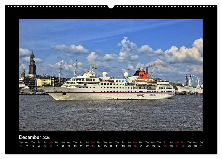 Produktbild: Destination Hamburg 2026 (High Quality Premium Wall Calendar 2026 DIN A2 landscape),CALVENDO 12 Month Wall Calendar