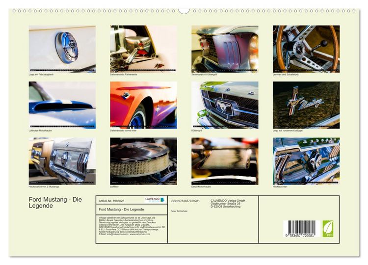 Produktbild: Ford Mustang - Die Legende (hochwertiger Premium Wandkalender 2026 DIN A2 quer), Kunstdruck in Hochglanz