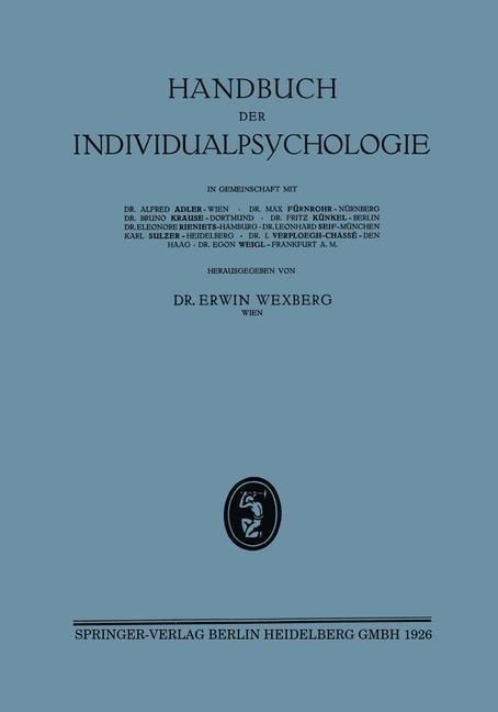 Produktbild: Handbuch der Individualpsychologie