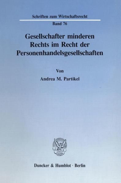 Produktbild: Gesellschafter minderen Rechts im Recht der Personenhandelsgesellschaften.