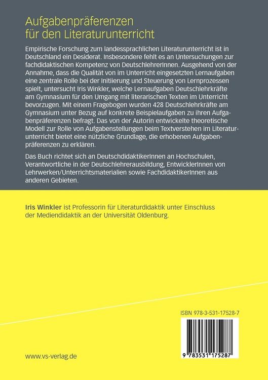 Produktbild: Aufgabenpr&auml;ferenzen f&uuml;r den Literaturunterricht