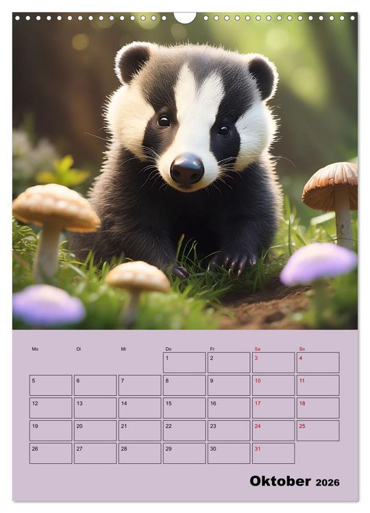 Produktbild: Tierkinder im Zauberwald (Wandkalender 2026 DIN A3 hoch), CALVENDO Monatskalender