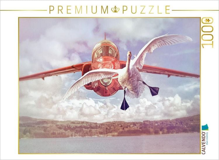 Produktbild: CALVENDO Puzzle Flugzeug und Schwan | 1000 Teile Lege-Gr&ouml;&szlig;e 64x48cm Foto-Puzzle f&uuml;r gl&uuml;ckliche Stunden
