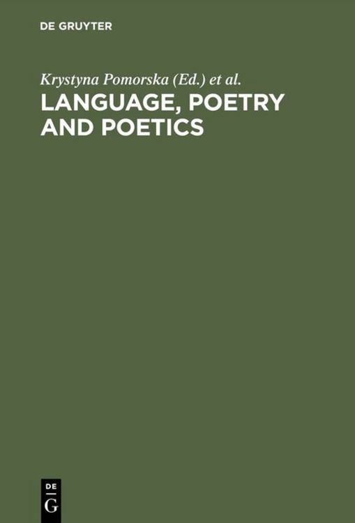 Produktbild: Language, Poetry and Poetics