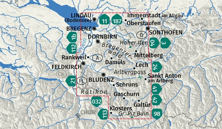 Produktbild: KOMPASS Wanderkarten-Set 292 Vorarlberg (2 Karten) 1:50.000