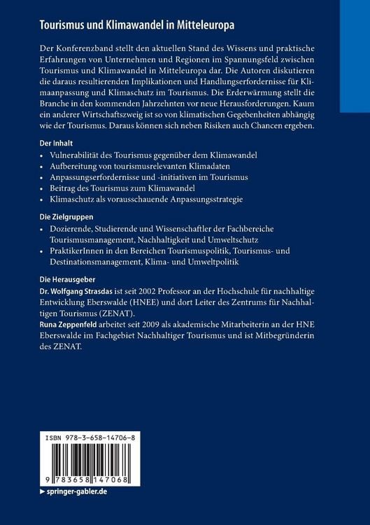 Produktbild: Tourismus und Klimawandel in Mitteleuropa