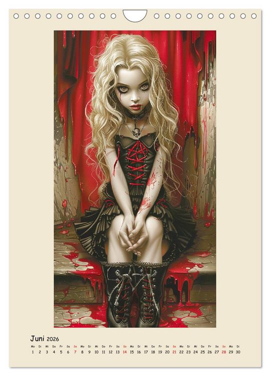 Produktbild: Gothic-Girls. Bizzare Comic-Art (Wandkalender 2026 DIN A4 hoch), CALVENDO Monatskalender