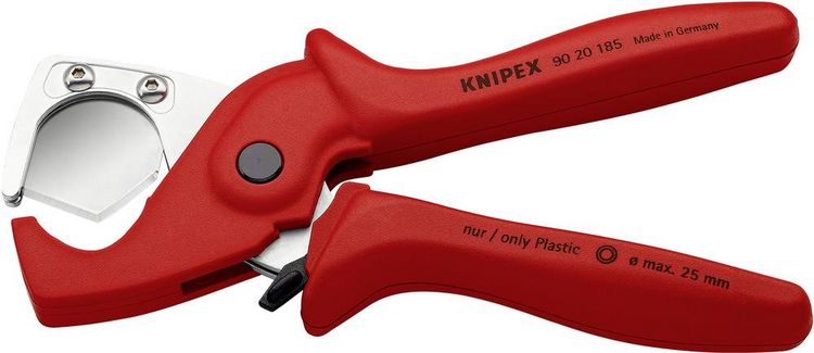 Produktbild: Knipex 90 20 185 Schlauchschneider Geeignet f&uuml;r (Abisoliertechnik) Kunststoffrohre, Schl&auml;uche 25 mm