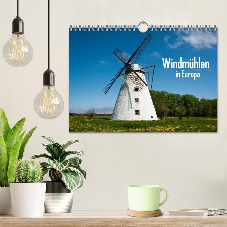 Produktbild: Windm&uuml;hlen in Europa (Wandkalender 2026 DIN A4 quer), CALVENDO Monatskalender