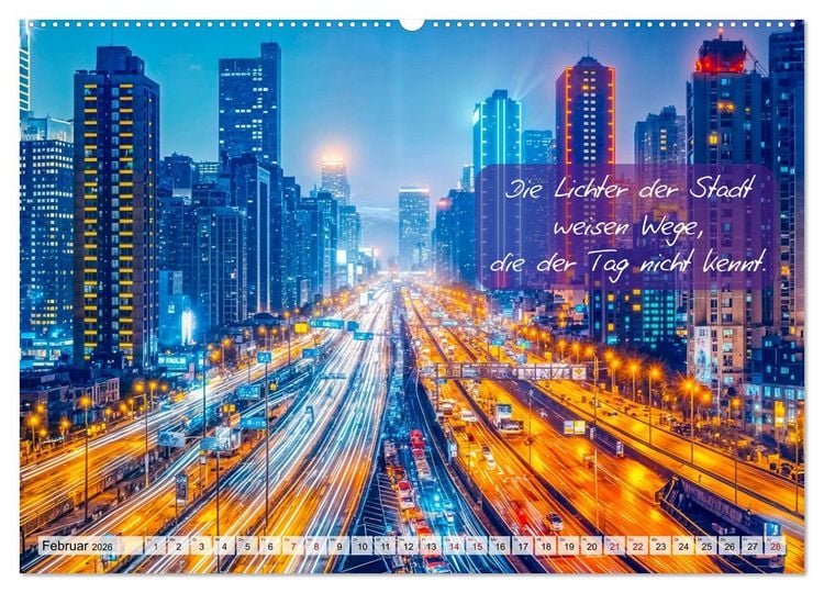 Produktbild: Wege zwischen Asphalt und Himmel - Achtsamkeitskalender mit Weisheiten (hochwertiger Premium Wandkalender 2026 DIN A2 quer), Kunstdruck in Hochglanz