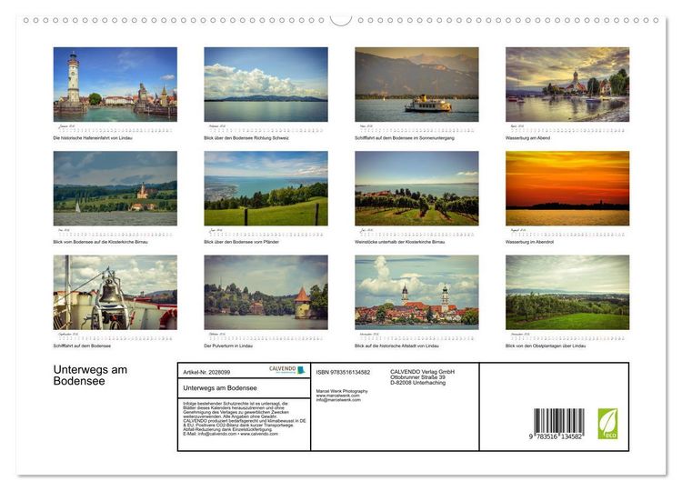 Produktbild: Unterwegs am Bodensee (hochwertiger Premium Wandkalender 2026 DIN A2 quer), Kunstdruck in Hochglanz