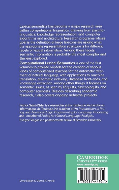 Produktbild: Computational Lexical Semantics