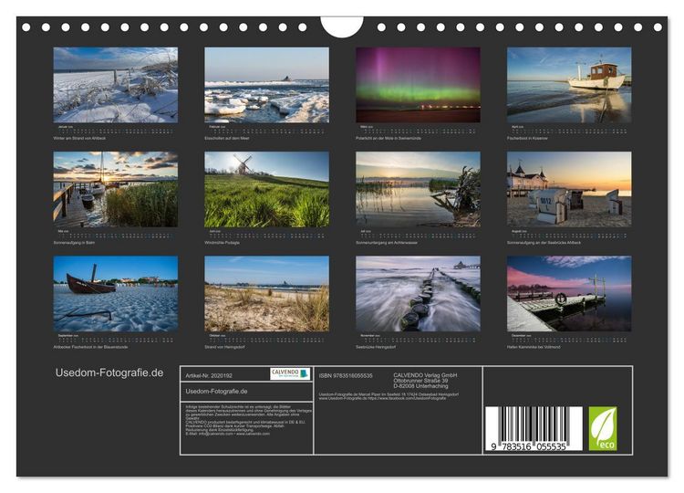 Produktbild: Usedom-Fotografie.de (Wandkalender 2026 DIN A4 quer), CALVENDO Monatskalender